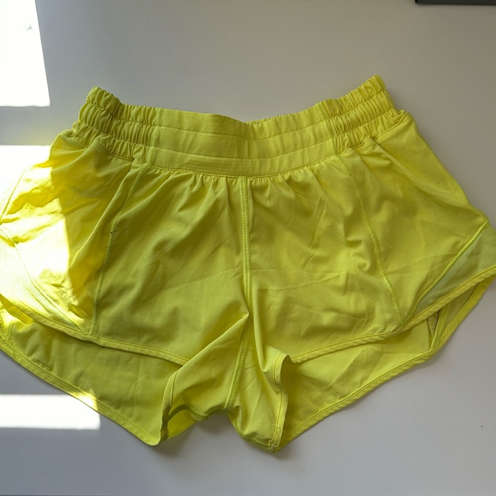 As good as new, Yellow Lululemon shorts, Size 4, Great Condition